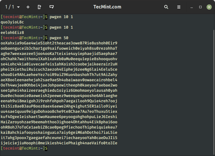 pwgen - Generate Random Passwords