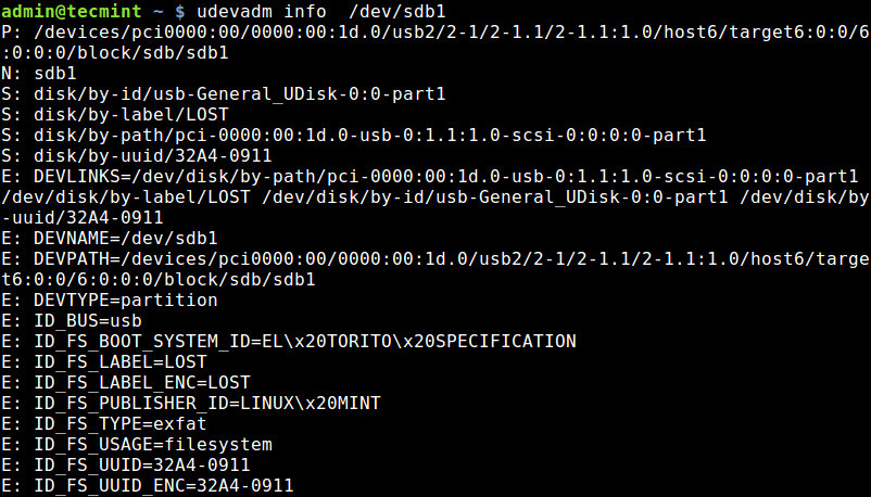 Query Device Attributes from Udev DB in Linux