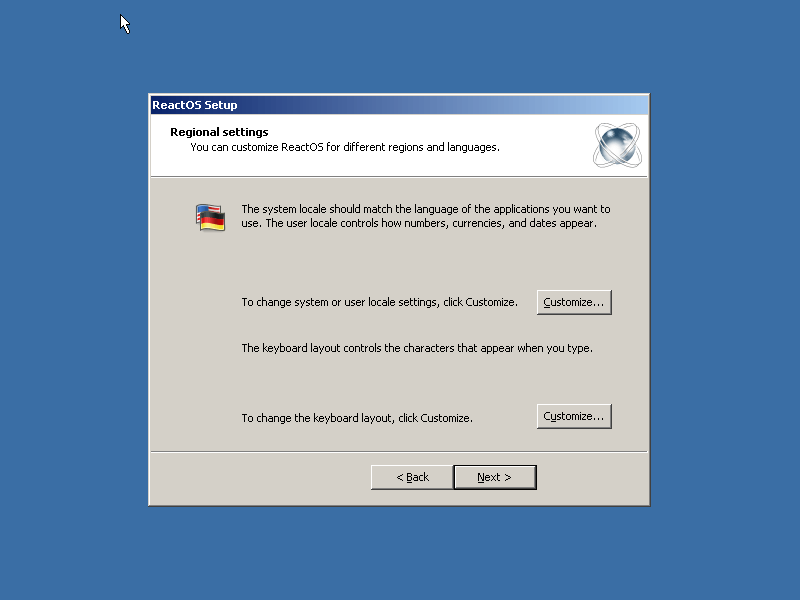 ReactOS System Settings