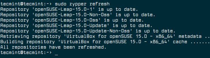 Refresh Repository in OpenSuse