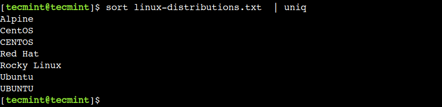 Remove Non-adjacent Duplicate Lines in File