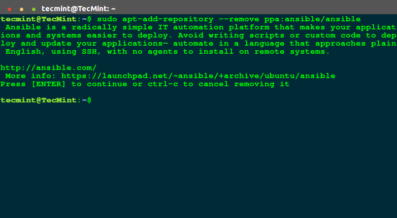 Remove PPA from Terminal