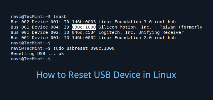 Reset USB Device in Linux