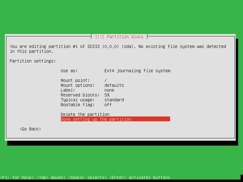 Root Partition Summary