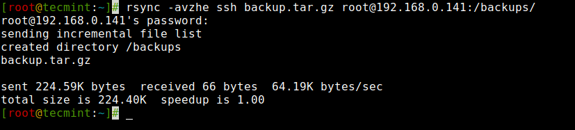 Rsync Copy Local File to Remote