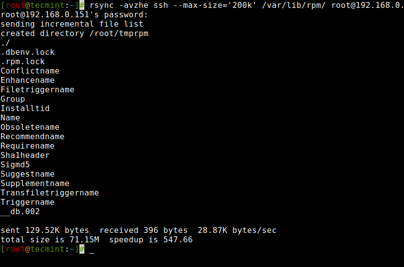 Rsync Set Max File Transfer Size