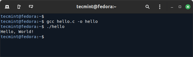 Run C Program in Fedora