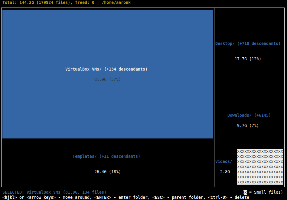 Scan Disk Space in Current Directory