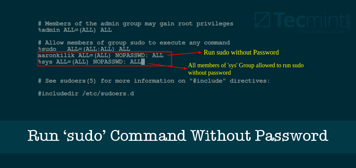 Run Sudo Command Without Password