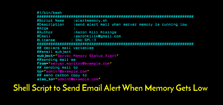 Script to Send Alert When Memory Low