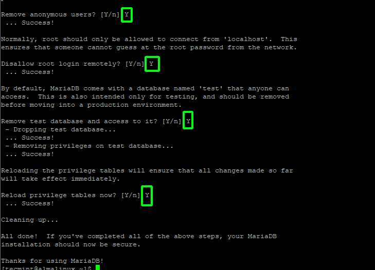 Secure MariaDB in AlmaLinux