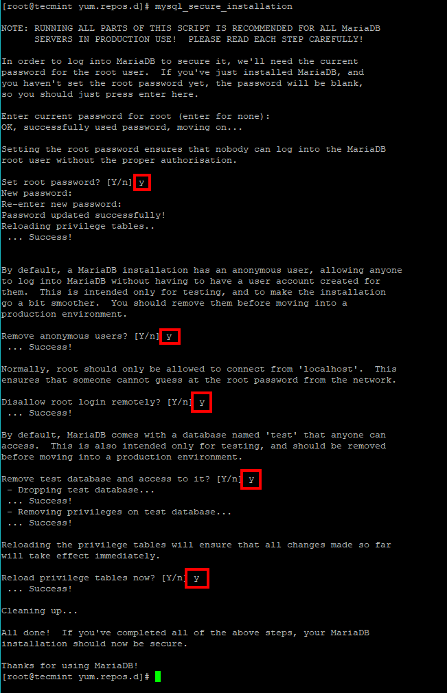 Secure MariaDB Server in RHEL 8