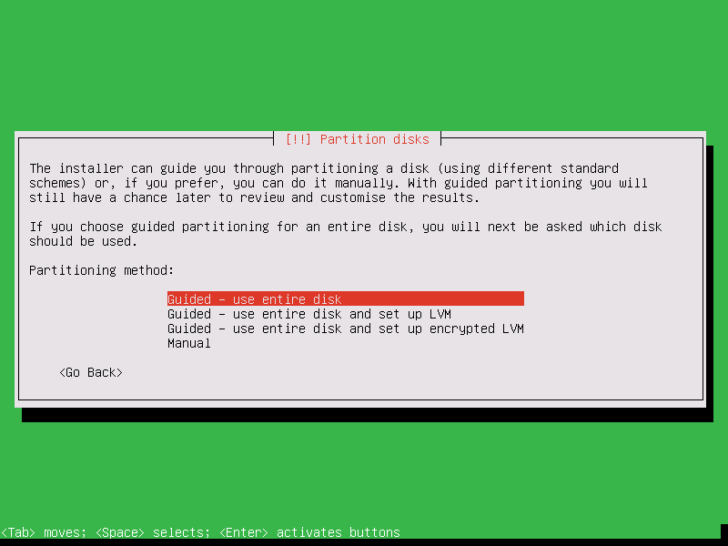 Select Zentyal Partitioning