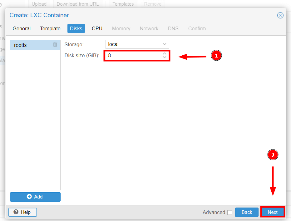 Set Disk for Container Image