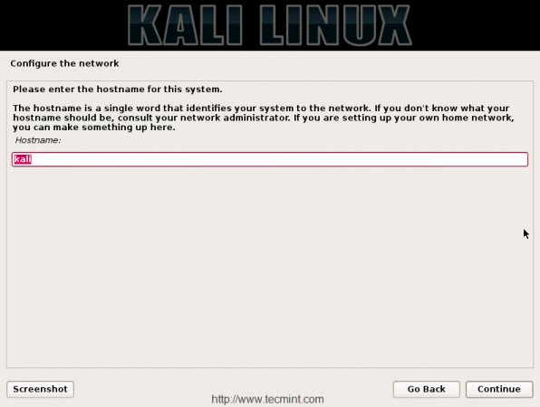 Set Hostname for Kali