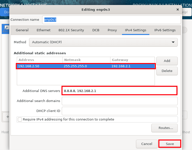 Set IP for Rocky Linux