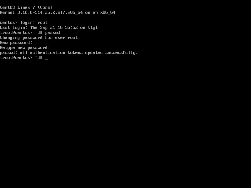 Set New Root Password in CentOS 7