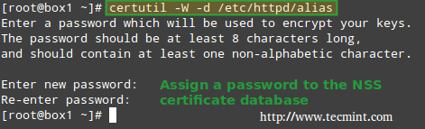 Set Password for NSS Database