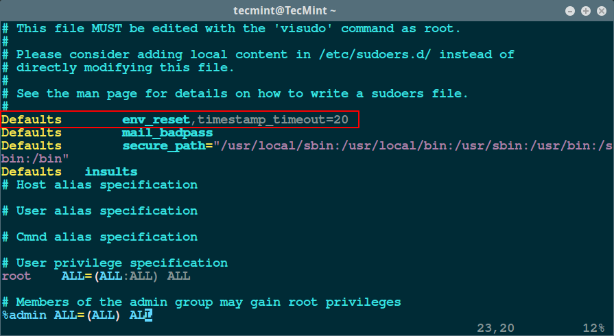 Change sudo Password Timeout