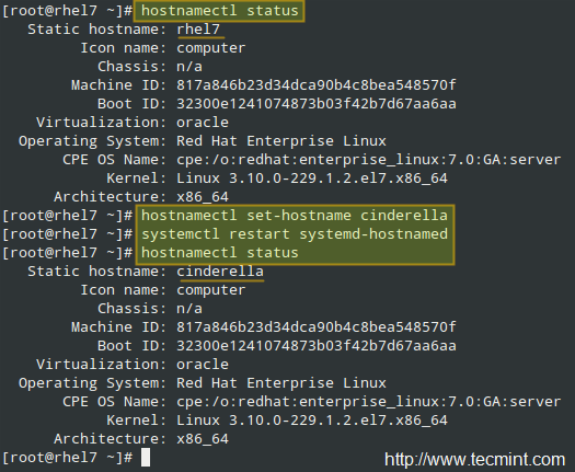 Set System Hostname in CentOS 7