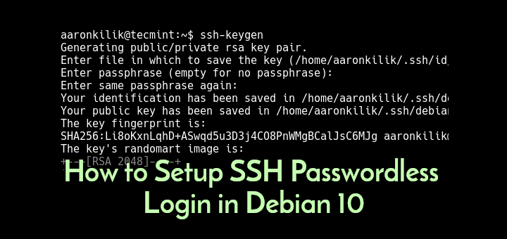 Setup SSH Passwordless Login in Debian 10