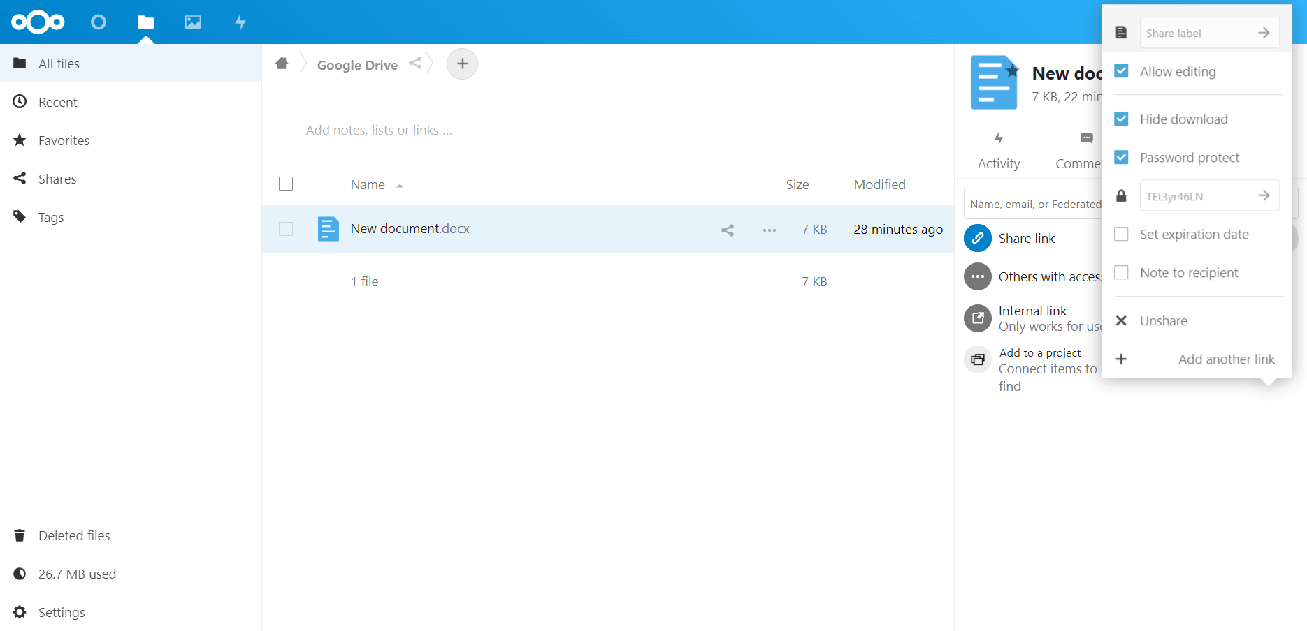 Share Nextcloud Documents