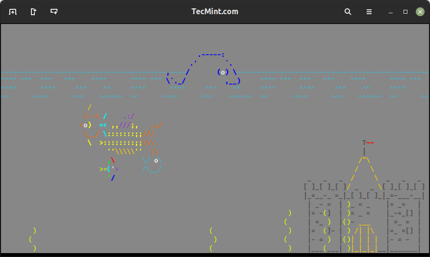 Show ASCIIquarium in Linux