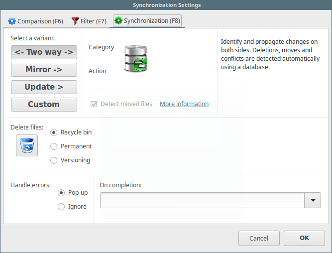 File Synchronization Settings