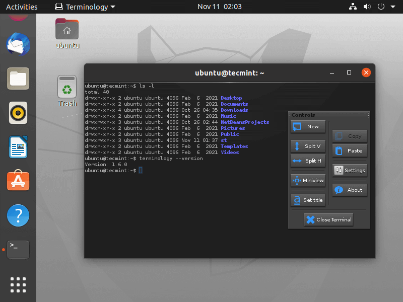 Terminology Terminal for Linux