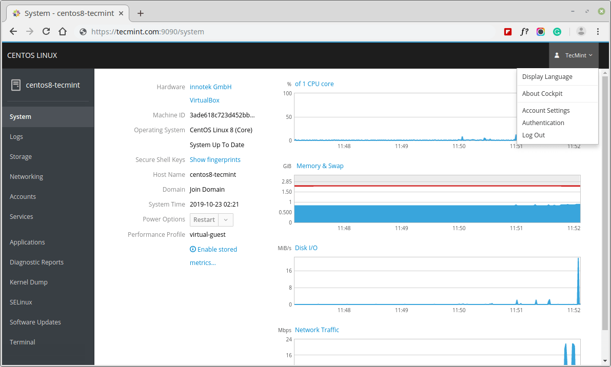 The Cockpit Web Console