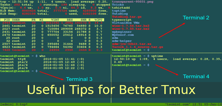 Tips for Better Tmux Terminal Sessions