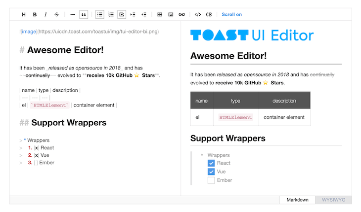 Toast UI Editor