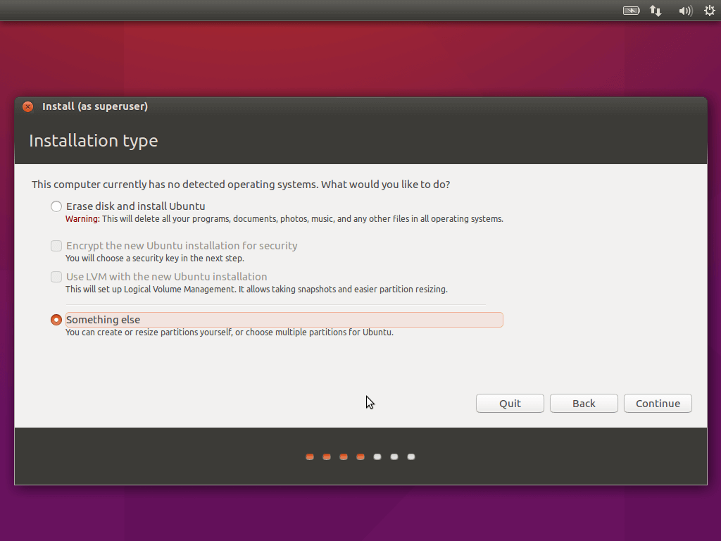 Ubuntu 16.04 Manual Partitioning