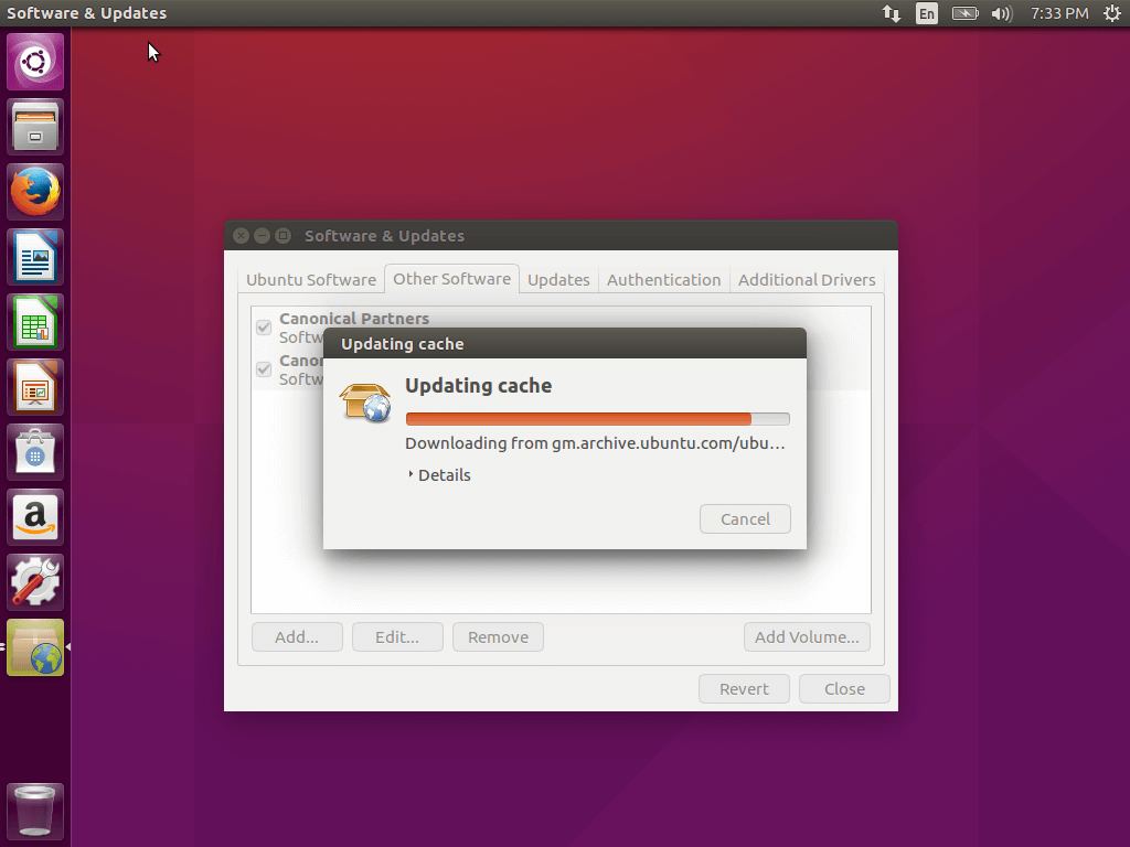 Ubuntu 16.04 Updating Cache