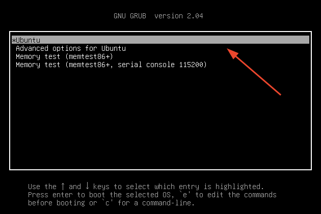 Ubuntu Grub Menu