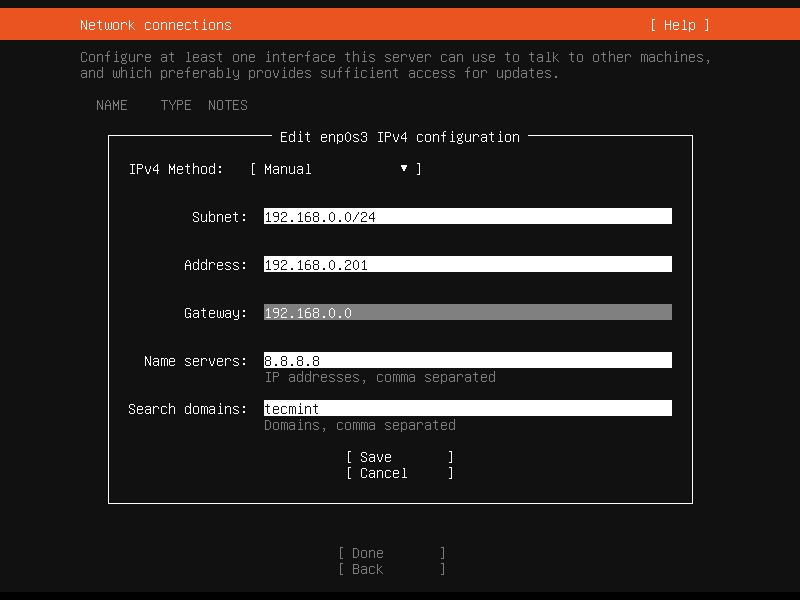 Ubuntu Server IP Address