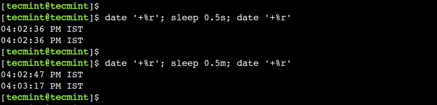 Use Floating Point Numbers with Sleep Command