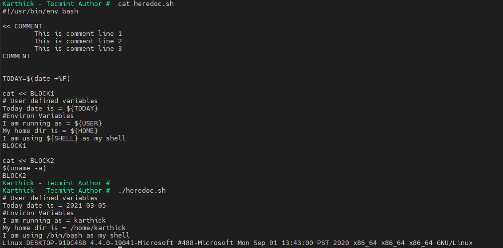 Variable and Command Substitution