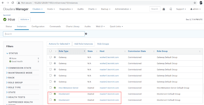 Verify Hive Servers Status