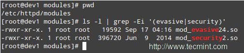 Verify mod_security + mod_evasive Modules