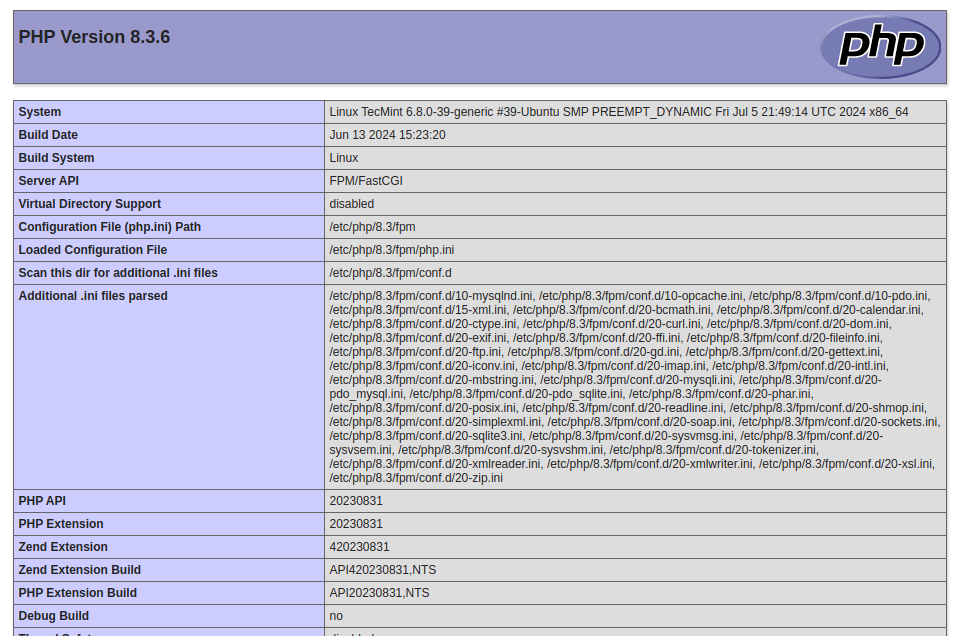 Verify PHP Info in Ubuntu