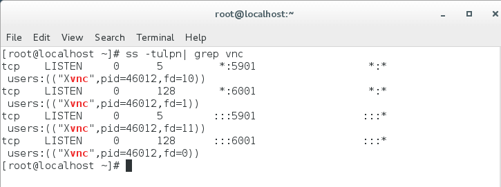 Verify VNC Listening Ports