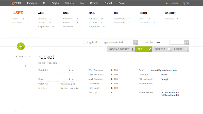 Vesta CP - Clever Hosting Control Panel