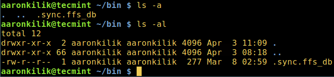View Hidden Files in Linux Terminal