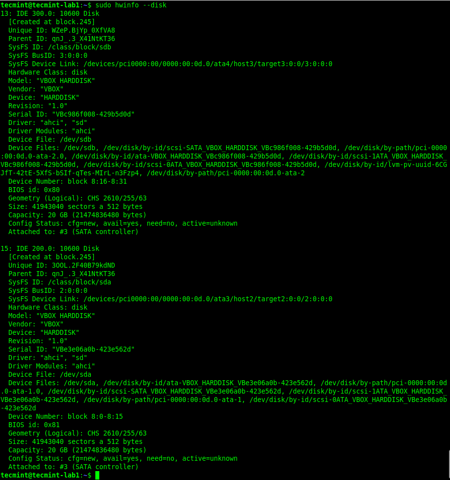 View Linux Disk Information