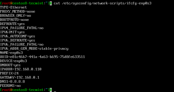 View Network Interface Configuration