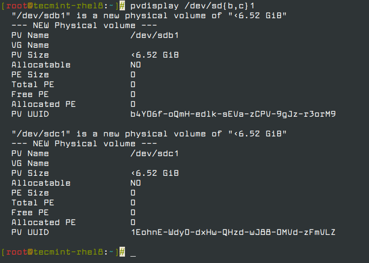 View Physical Volumes