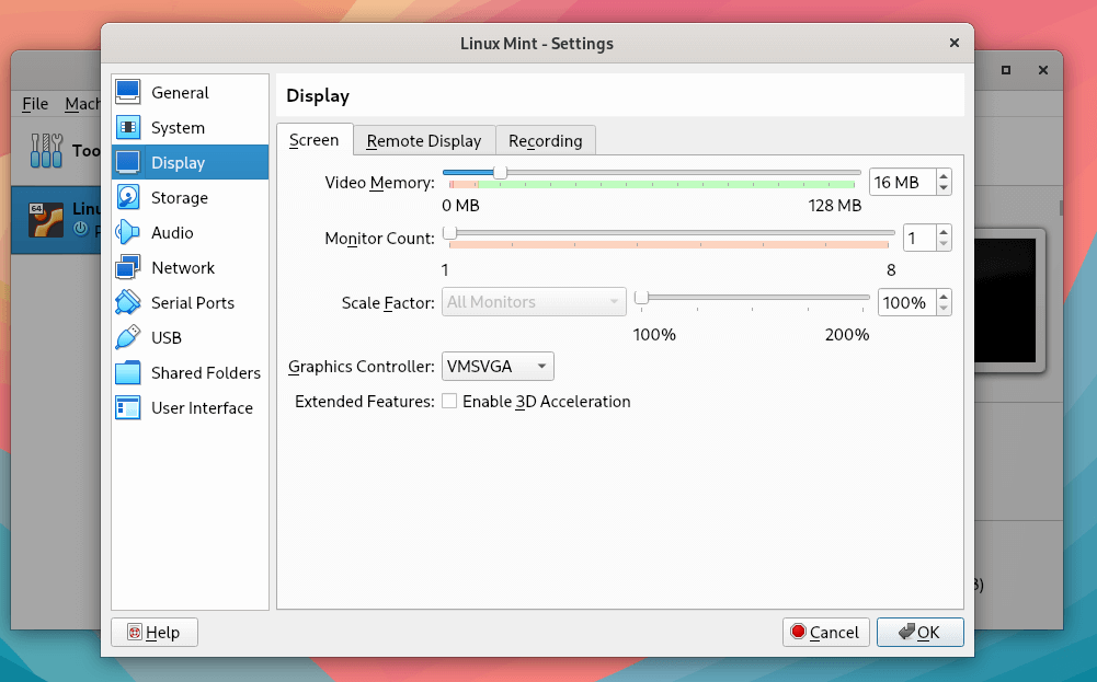 Virtual Machine Display