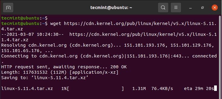 Wget Download File in Linux