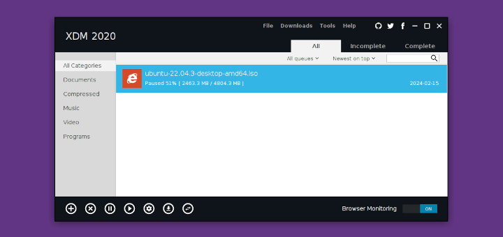 XDM Download Manager for Linux